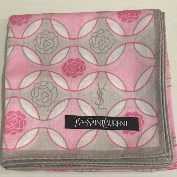 Brand New! YSL Yves Saint Laurent Pink and Gray Women's Scarf - Picture 1 of 4